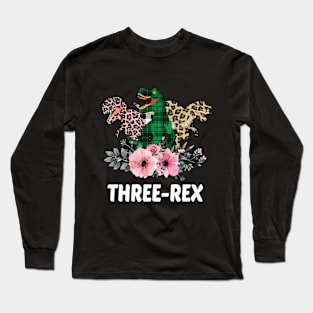 Three Rex Birthday Gift Long Sleeve T-Shirt